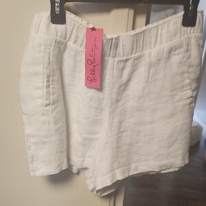 Lilly Pulitzer White Linen Shorts Xl